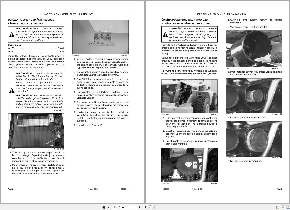 New Holland Wheel Loader W170B W190B Operators Manual 84266393 2009 CZ (2)