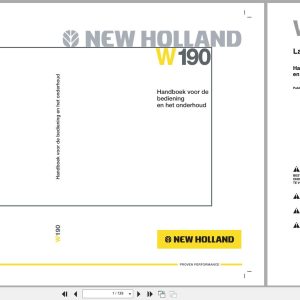 New Holland Wheel Loader W190 Operation Maintenance Manual 6042196301 2005 NL (1)