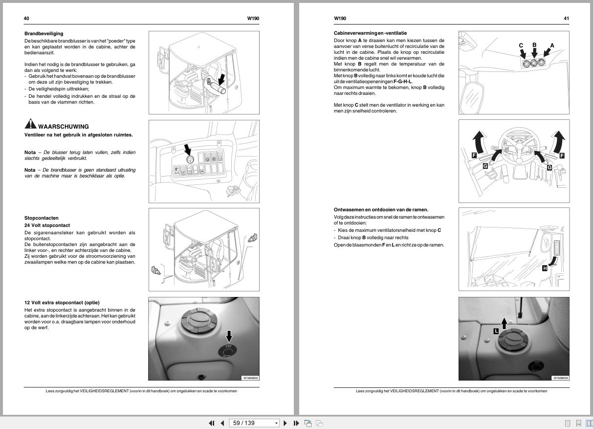 New Holland Wheel Loader W190 Operation Maintenance Manual 6042196301 2005 NL (2)