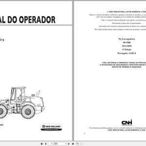 New Holland Wheel Loader W190B Operators Manual 75314499 2014 BR (1)
