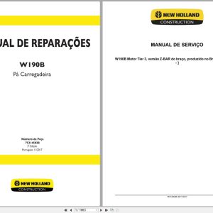 New Holland Wheel Loader W190B Repair Manual 75314502B 2017 BR (1)