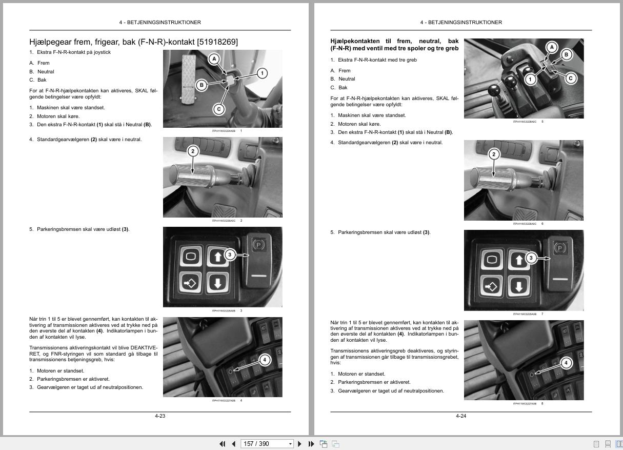 New Holland Wheel Loader W190C Tier 4 W230C Tier 4 Operators Manual 47560967 DK (2)