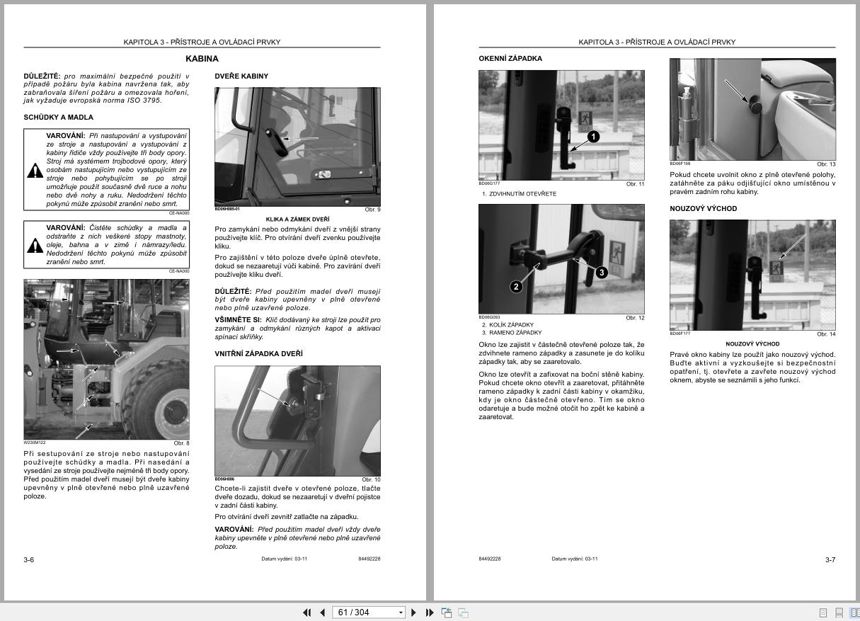 New Holland Wheel Loader W190C W230C Operators Manual 84492228 2011 CZ (2)