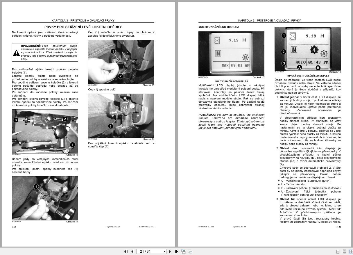 New Holland Wheel Loader W270 Supplement Operation Maintenance Manual 87499495 CZ (2)