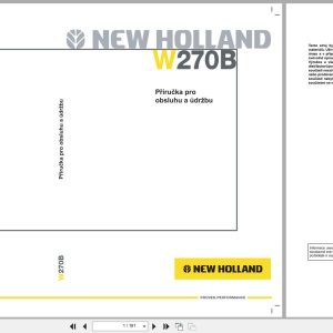 New Holland Wheel Loader W270B Operation Maintenance Manual 87658557 2007 CZ (1)