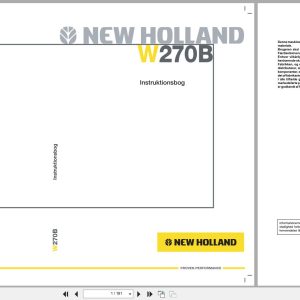 New Holland Wheel Loader W270B Operators Manual 87563282 2007 DK (1)