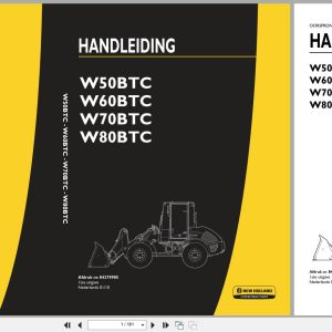 New Holland Wheel Loader W50BTC to W80BTC Operation Manual 84279985 2010 NL (1)