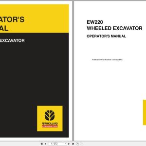 New Holland Wheeled Excavator EW220 Operators Manual 73179376NA 2000 (1)