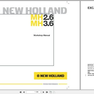 New Holland Wheeled Excavator MH2.6 MH3.6 Workshop Manual 60413477 2005 (1)