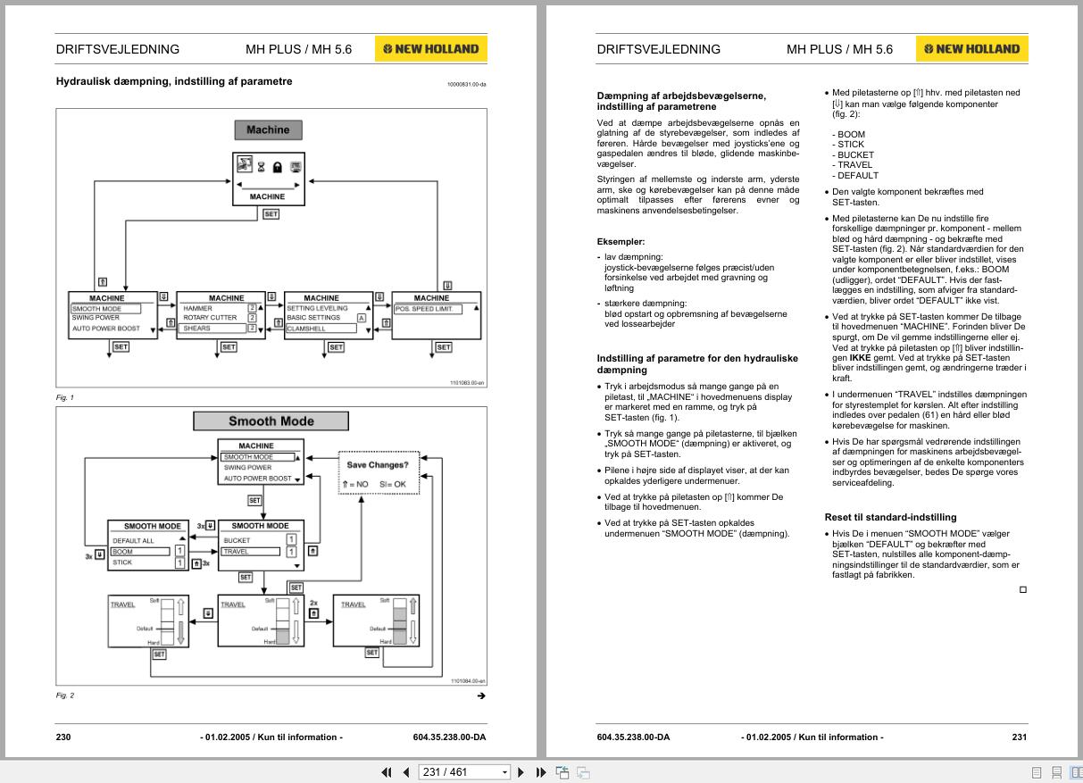 New Holland Wheeled Excavator MHPLUS MH5.6 Operators Manual 6043523800 2005 DK (2)
