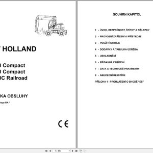 New Holland Wheeled Excavator WE150C WE170C WE170CRR Operators Manual 87738404 CZ (1)
