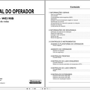 New Holland Wheeled Excavator WE170B WE190B Operators Manual 47987045 2016 BR (1)