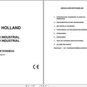 New Holland Wheeled Excavator WE210 WE230 Industrial Operators Manual 87745409 DK (1)