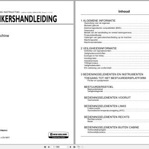 New Holland Wheeled Excavator WE210B Operation Maintenance Manual 47986941 2016 NL (1)