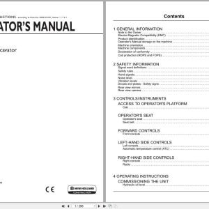 New Holland Wheeled Excavator WE210B Operators Manual 47440709 2013 (1)