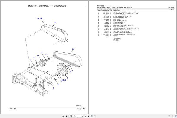 New Idea Disc Mowers 5406 5407 5408 5409 5410 Parts Catalog 700721004B 2005 (2)