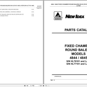 New Idea Fixed Chamber Round Baler 4844 4845 Parts Catalog 700724787A 2004 (1)