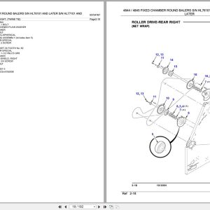 New Idea Fixed Chamber Round Baler 4844 4845 Parts Catalog 700724787A 2004 (2)