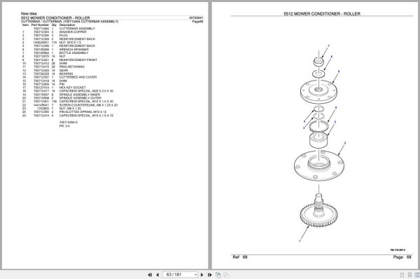 New Idea Mowers Conditioner Roller 5512 Parts Catalog 700720941C 2006 New Idea Mowers Conditioner Roller 5512 Parts Catalog 700720941C 2006 (2)