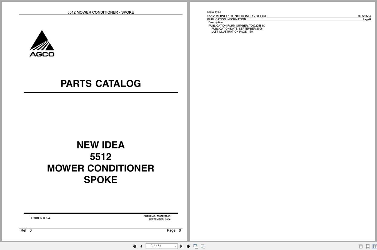 New Idea Mowers Conditioner Spoke 5512 Parts Catalog 700722584C 2006 (1)