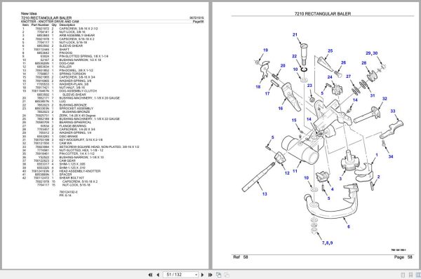 New Idea Rectangular Baler 7210 Parts Catalog 700721515B 2006 (2)