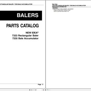 New Idea Rectangular Baler 7333 Bale Accumulator 7235 Parts Catalog (1)