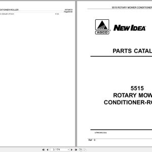 New Idea Rotary Mower Conditioner Roller 5515 Parts Catalog 700724673A 2004 (1)