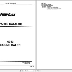 New Idea Round Baler 6343 Parts Catalog 700721857B 2003 (1)