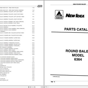 New Idea Round Baler 6364 Parts Catalog 700725729A 2001 (1)