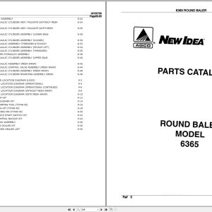 New Idea Round Baler 6365 Parts Catalog 700725758A 2001 (1)