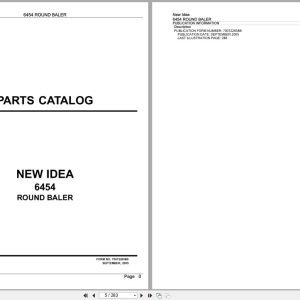 New Idea Round Baler 6454 Parts Catalog 700722658B 2005 (1)