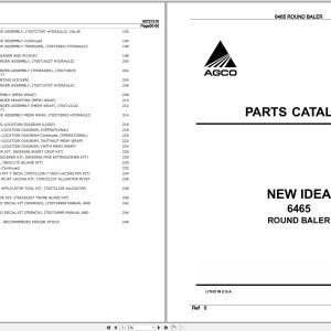 New Idea Round Baler 6465 Parts Catalog 700721510B 2005 (1)