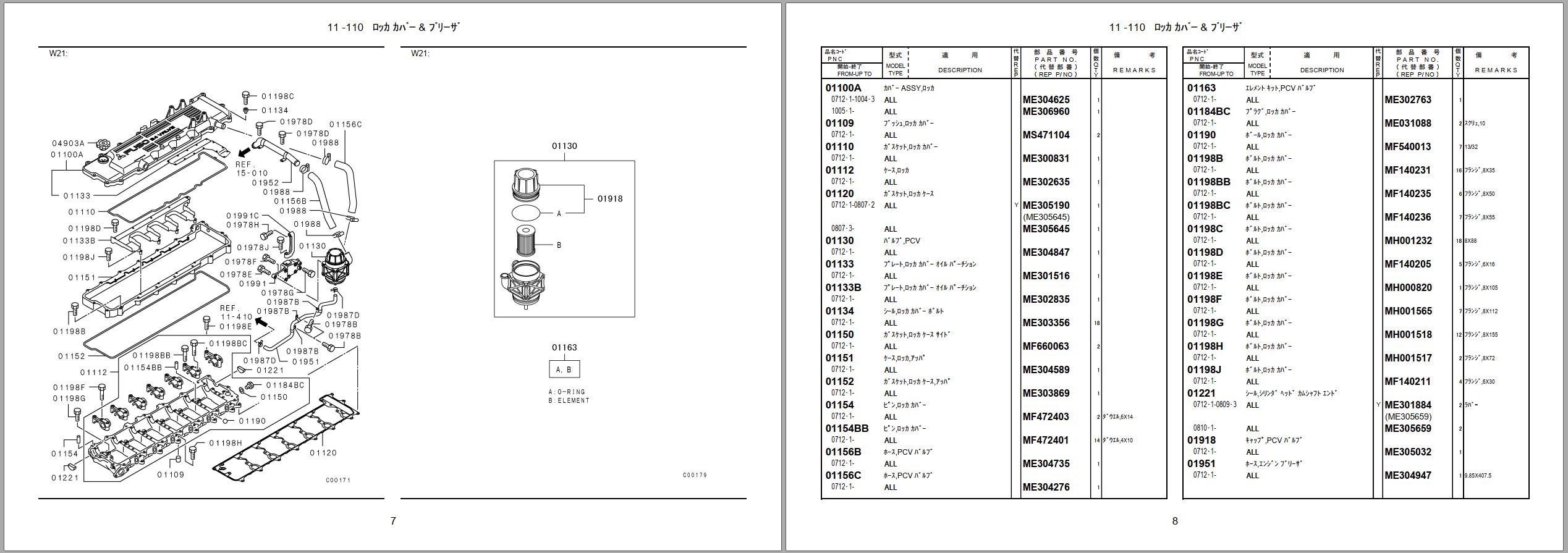 Nissan UD Truck RM820 JP820 Parts Catalog PRMJP 11109 JP (3)