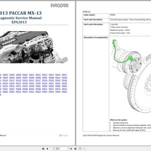 PACCAR Engine MX 13 EPA2013 P0016 to P060C Diagnostic Service Manual 2013 1