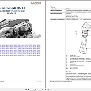 PACCAR Engine MX 13 EPA2013 P062A to P1223 Diagnostic Service Manual 2013 1