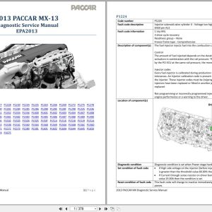 PACCAR Engine MX 13 EPA2013 P1224 to P1675 Diagnostic Service Manual 2013 1