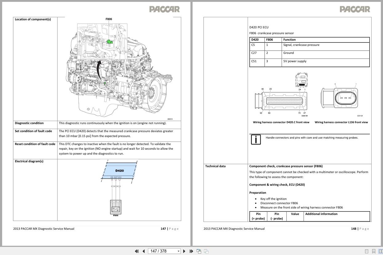 PACCAR Engine MX 13 EPA2013 P1224 to P1675 Diagnostic Service Manual 2013 2
