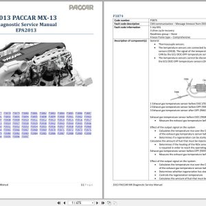 PACCAR Engine MX 13 EPA2013 P3874 to P3997 Diagnostic Service Manual 2013 1