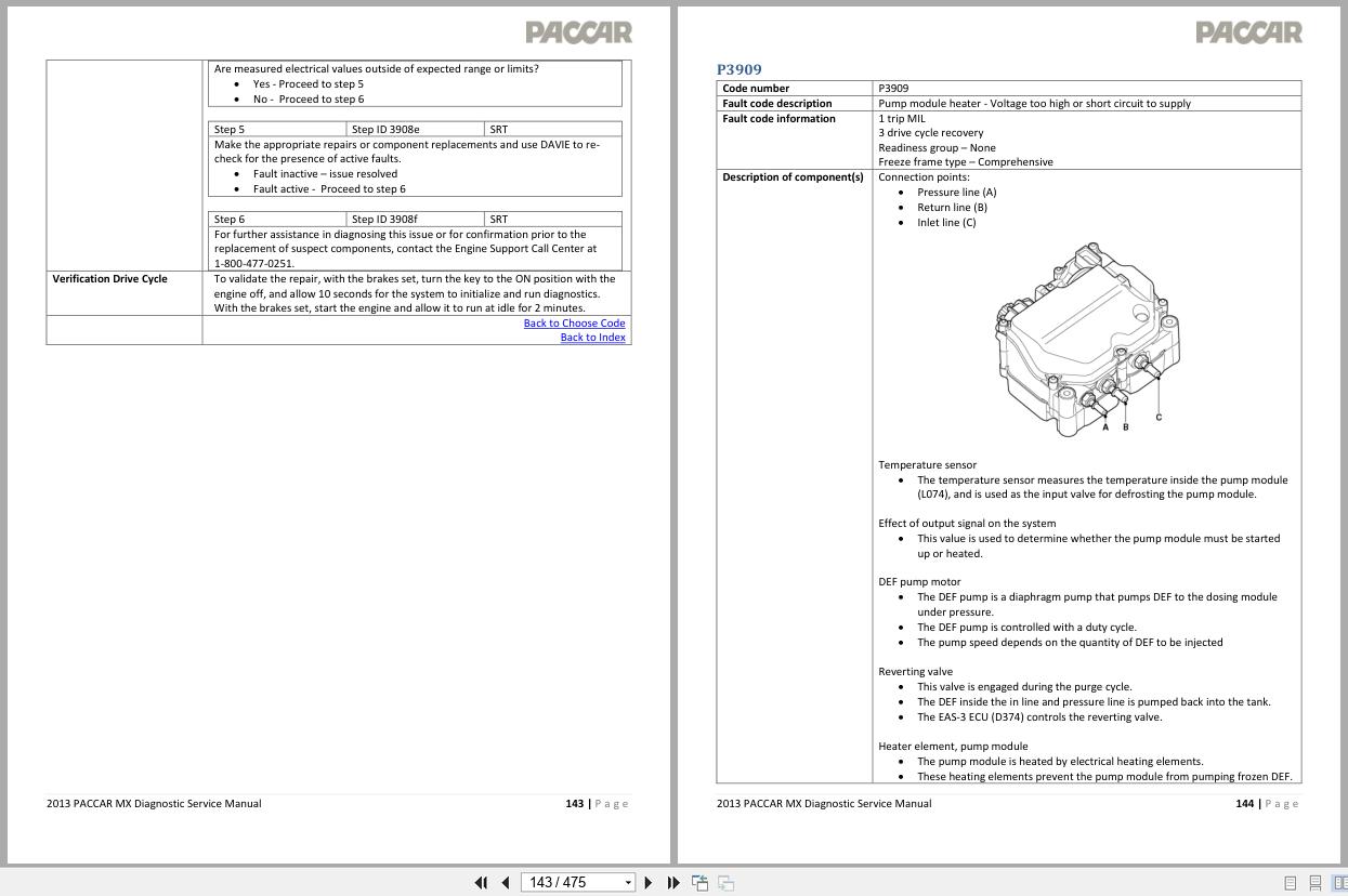 PACCAR Engine MX 13 EPA2013 P3874 to P3997 Diagnostic Service Manual 2013 2