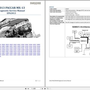 PACCAR Engine MX 13 EPA2013 U0101 to U1574 Diagnostic Service Manual 2013 1