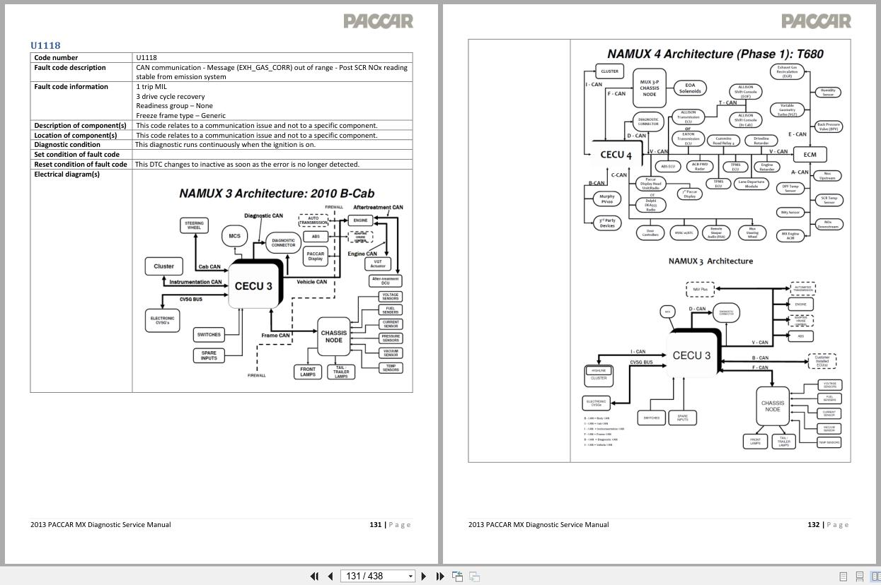 PACCAR Engine MX 13 EPA2013 U0101 to U1574 Diagnostic Service Manual 2013 2