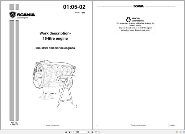 Scania Engine DC16 Workshop Manual 1588778 1