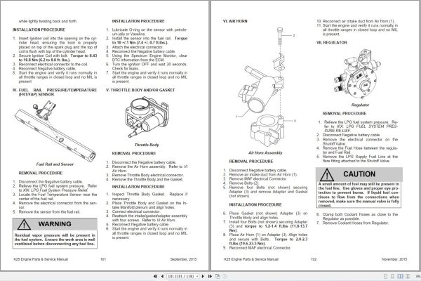 Spectrum Engine K25 Parts & Service Manual Spectrum Engine K25 Parts &Amp; Service Manual 2
