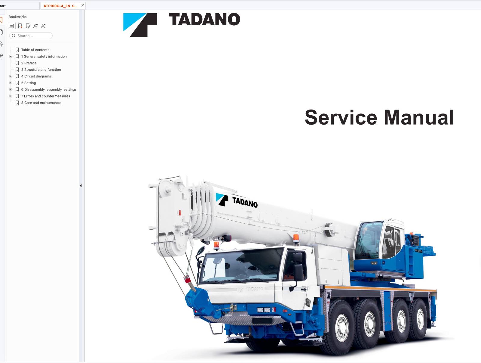 Tadano Crane ATF 100G 4 Service Manual & Circuit Diagrams (1)