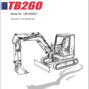 Takeuchi Excavator TB260 Parts Manual P TB260B AN 1