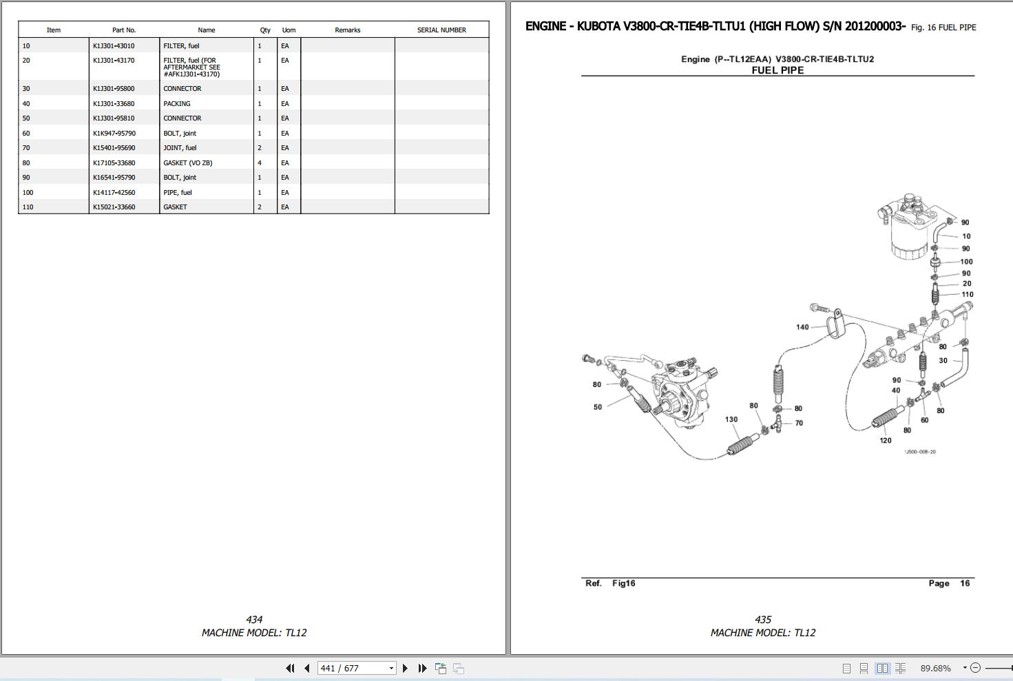 Takeuchi Track Loader TL12 Parts Manual P TL12 AK 2