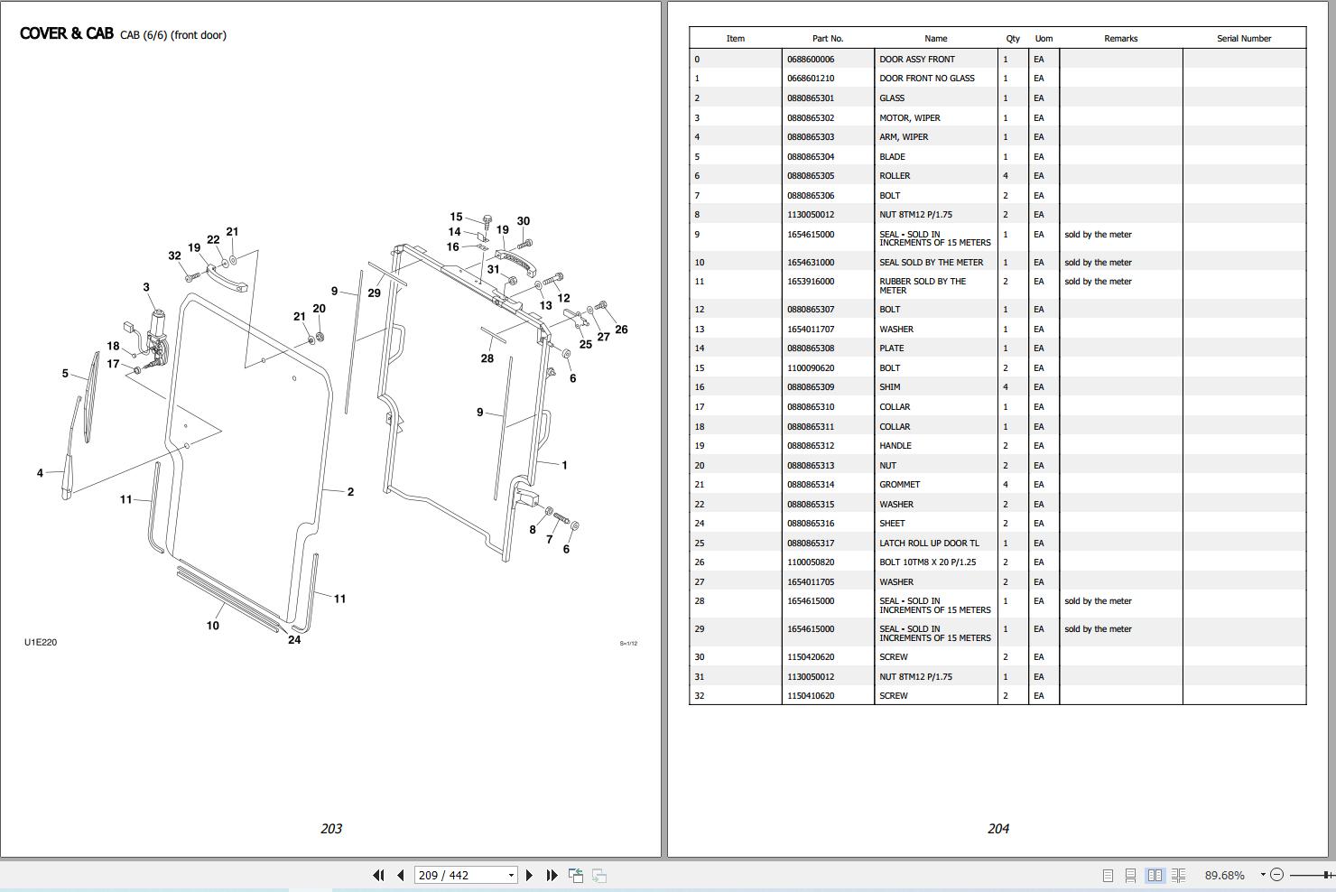 Takeuchi Track Loader TL230 Parts Manual BU1Z007 2 0 2