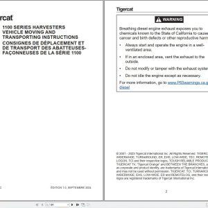 Tigercat 1100 SERIES Vehicle Moving And Transporting Instructions 75060AFREC EN FR (1)