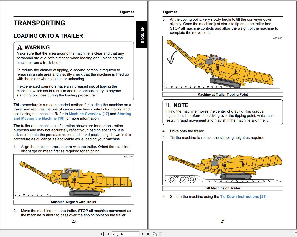 Tigercat 6500 6900 Vehicle Moving And Transporting Instructions 78082APORC EN PT (2)