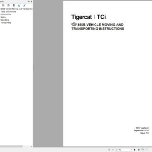Tigercat 850B Vehicle Moving And Transporting Instructions 80171AMULC (1)